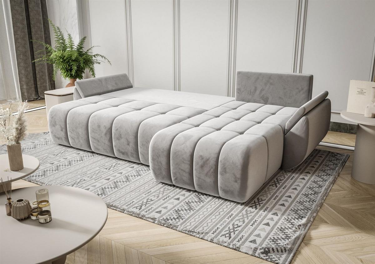 ECKSOFA Louise - Hellblau, Holzwerkstoff/Textil (280/185cm) - Fun Möbel