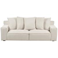 3-SITZER-SOFA cremeweiß mit Kissen Viskan - Weiß, Textil (200/67/82cm) - Beliani
