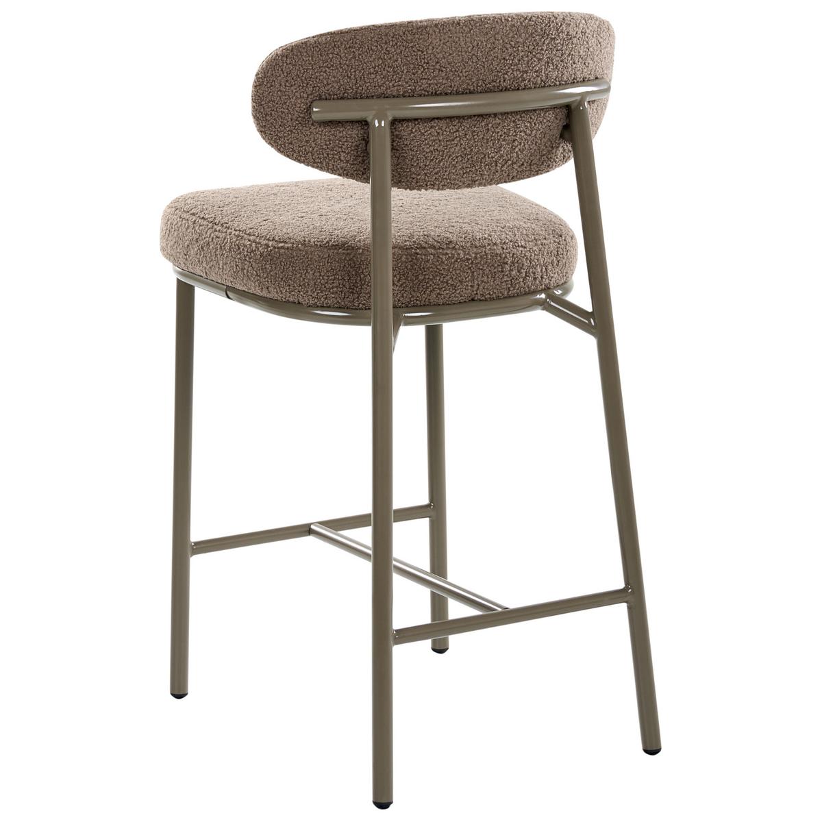 BARSTUHL 2er-Set Bouclé Taupe Unity - Taupe/Beige, Textil (50/92/55cm) - Beliani