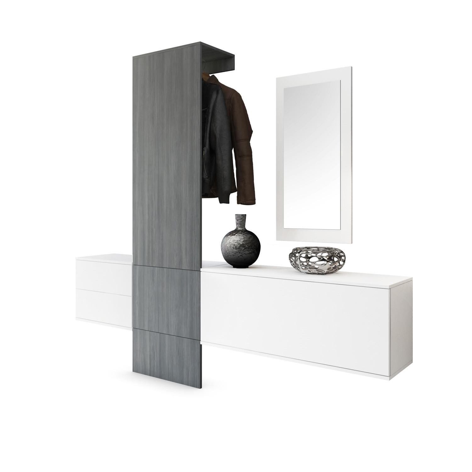 GARDEROBE Carlton Paneel in Avola-Anthrazit - Anthrazit, Holzwerkstoff (208/193/35cm) - Vladon