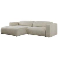 OFERTA WYCOFANA ECKSOFA PASADENA Beige Velvet Links Seite - Beige/Schwarz, Kunststoff/Textil (180/288cm) - MKS