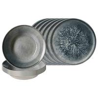 PIZZA- & PASTA-SET Grana grau 12-tlg. - Grau, Keramik (2/2/2cm) - Ritzenhoff Breker