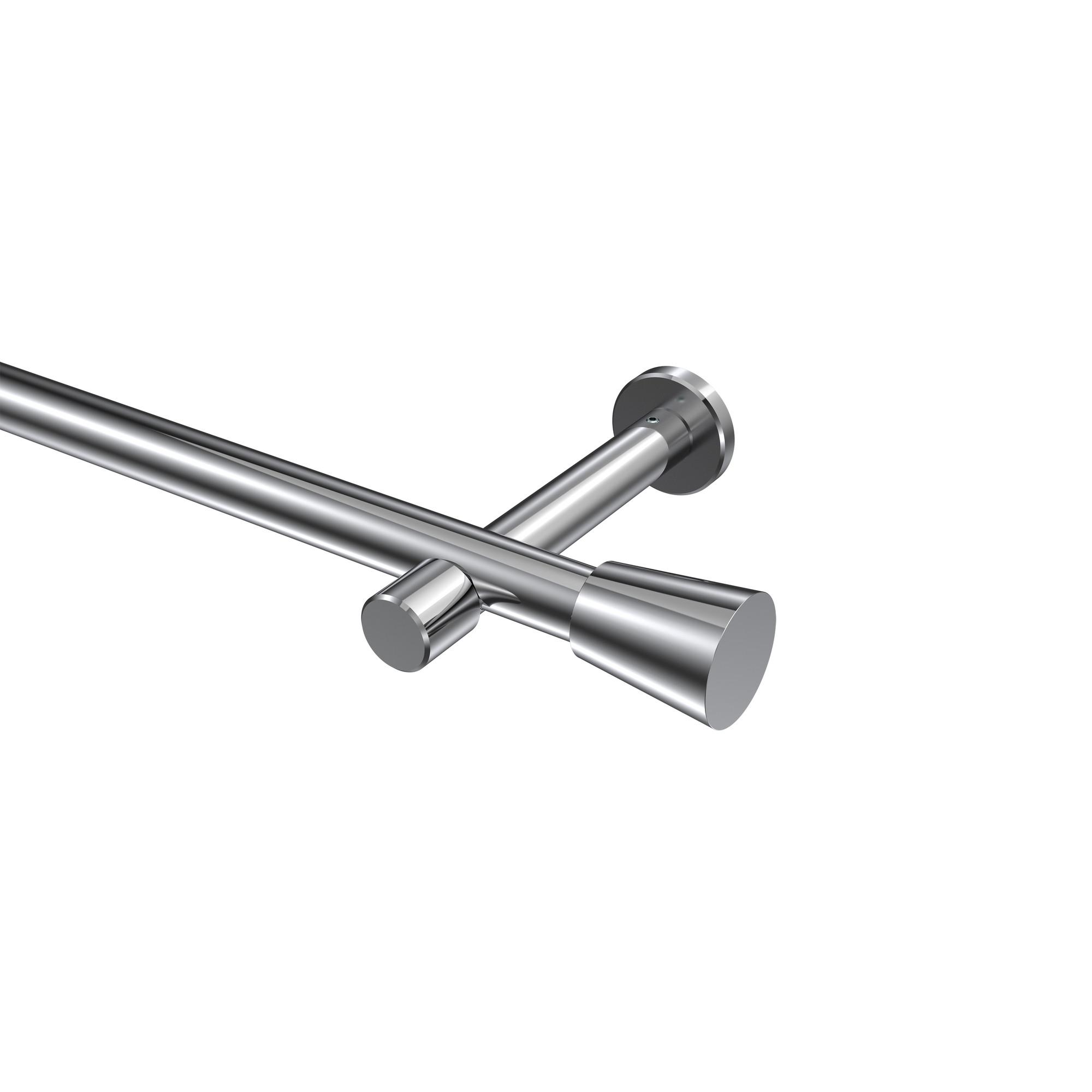 GARDINENSTANGE Prestige Sitra 120 cm, 1-läufig (ohne Ringe), 20 mm Ø Chrom - Chromfarben, Metall (120cm) - INTERDECO