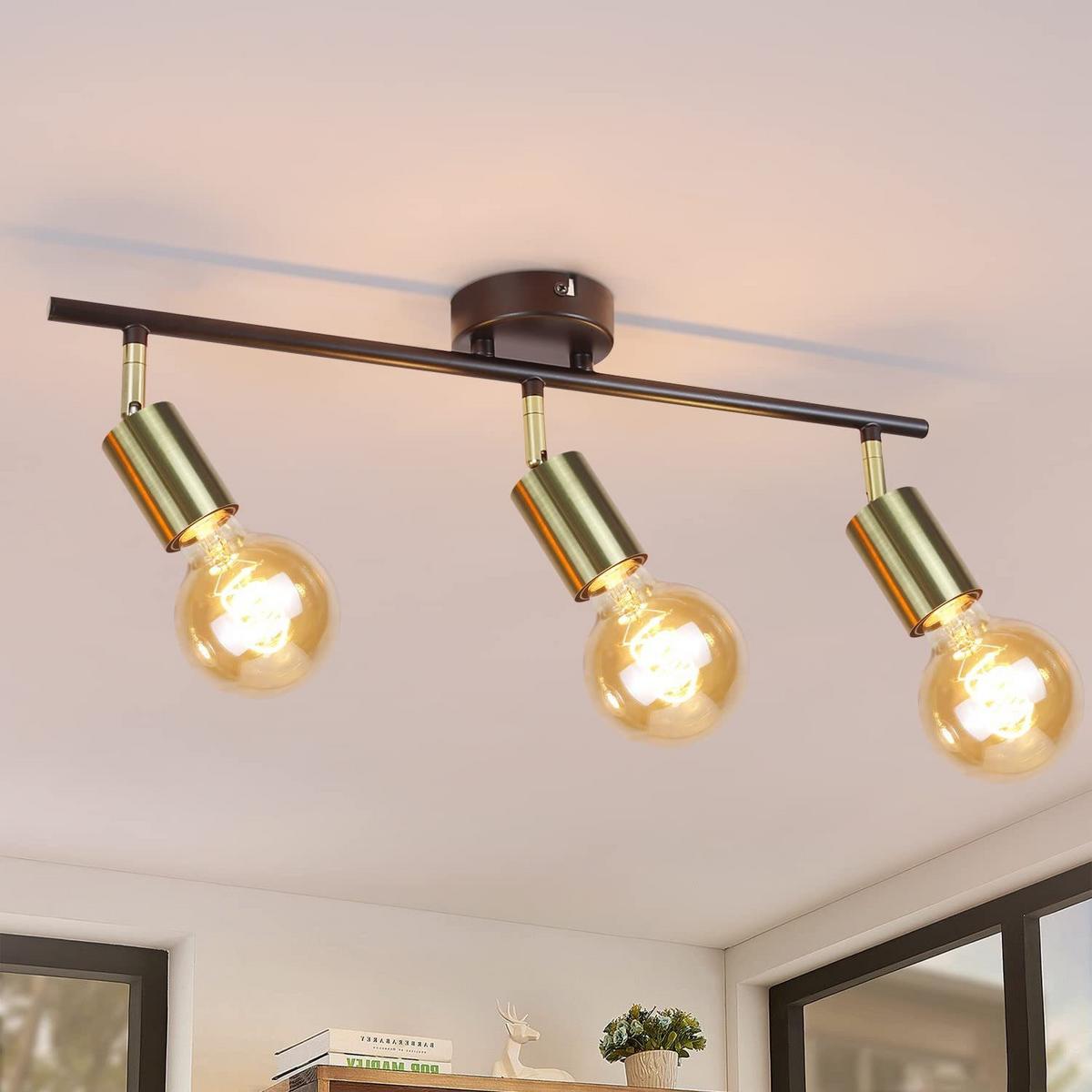 DECKENSTRAHLER Nixie 3-flammig 52/4/12 cm - Goldfarben, Metall (52/4/12cm) - Nettlife