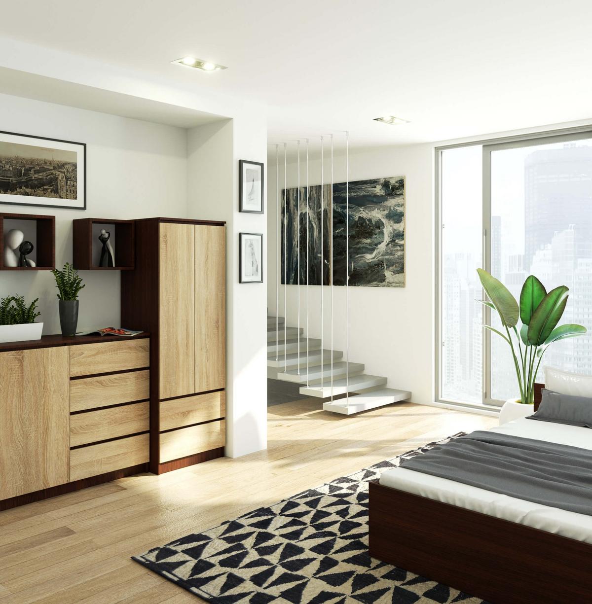 KLEIDERSCHRANK Dunkelbraun, Eiche Sonoma 180/60/51 - Dunkelbraun, Holzwerkstoff (60/180/51cm) - RAUMHIRSCH FURNITURE
