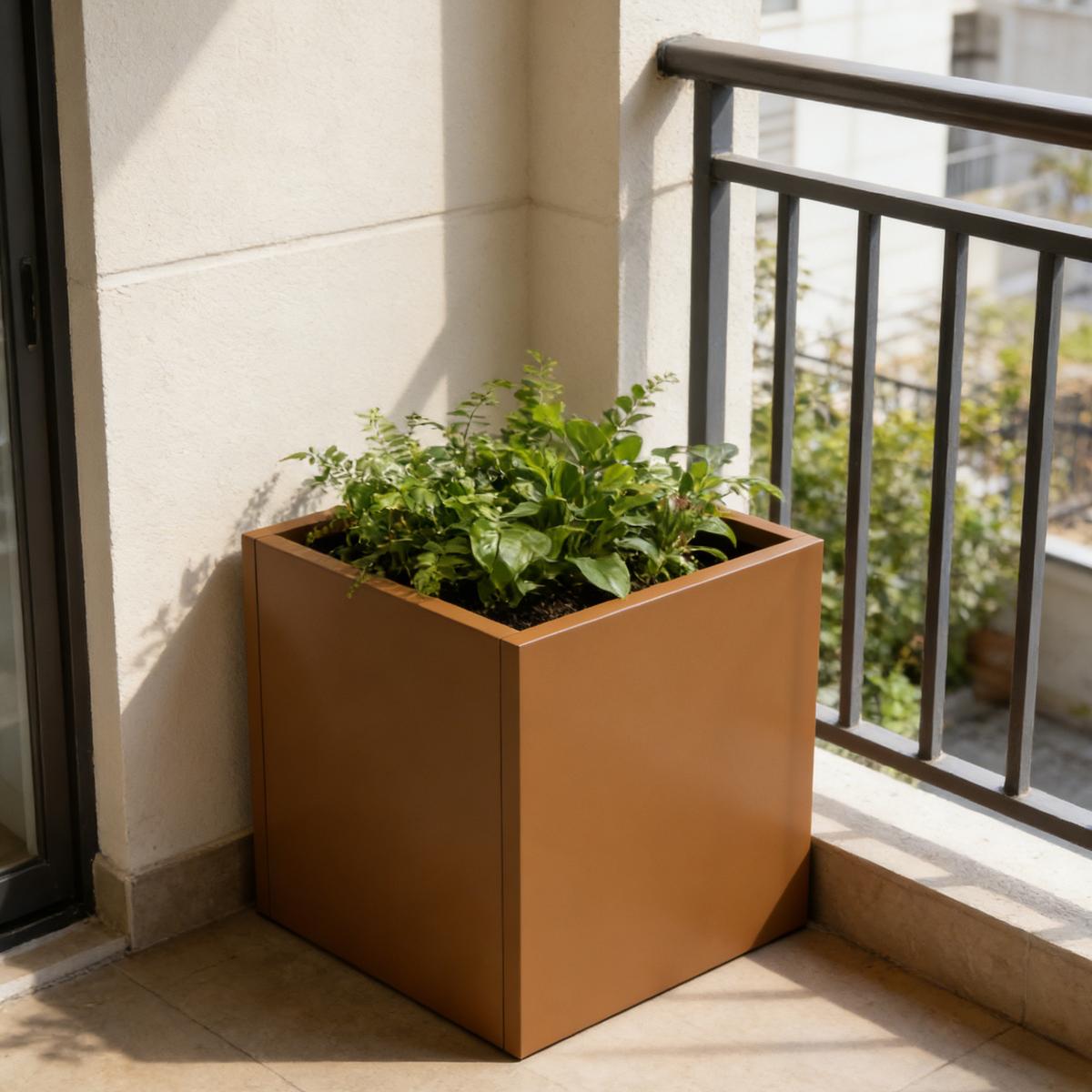 PFLANZKÜBEL Vaargel - Braun, Metall (60/60/60cm) - casa.pro