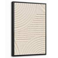 LEINWAND Bilder mit Rahmen - Muster - Abstrakt - Weiß - 20x30 - Beige, Textil (20/30cm) - MuchoWow