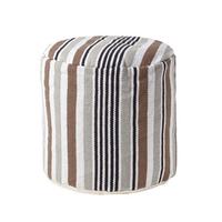 SITZPOUF rund mit Streifenmuster, 40/40/45 cm - Grau, Textil (45/40/45cm) - Homescapes