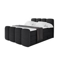 BOXBETT mit Matratze H3|H4 und Lattenrost - NINA-Z KING - 180x200 cm Aragon - Schwarz - Schwarz, Holzwerkstoff (180/200cm)