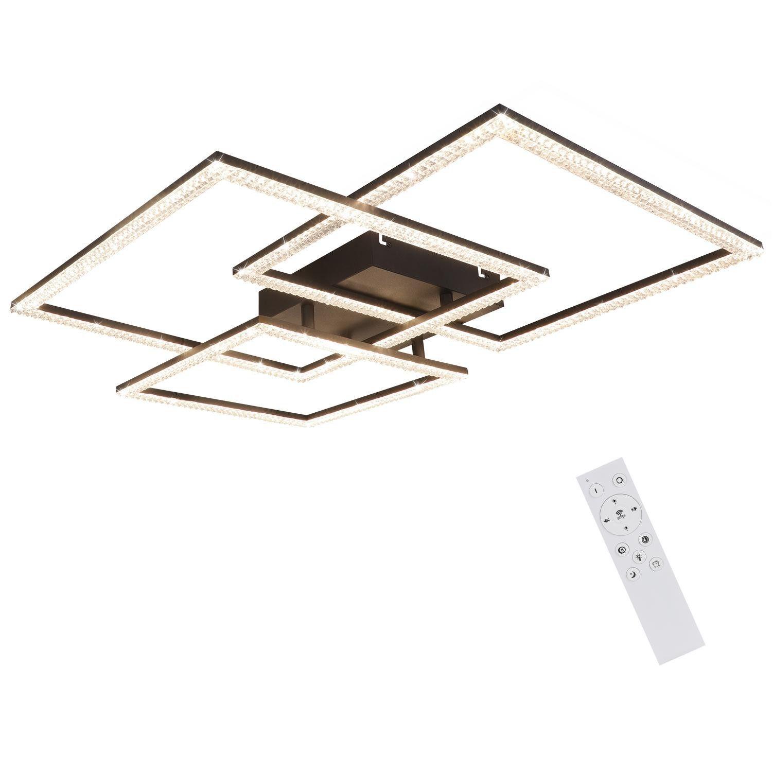 LED-DECKENLEUCHTE Lohnzahn 60.0/8.0/60 cm - Schwarz, Metall (60/60/8cm) - ZMH