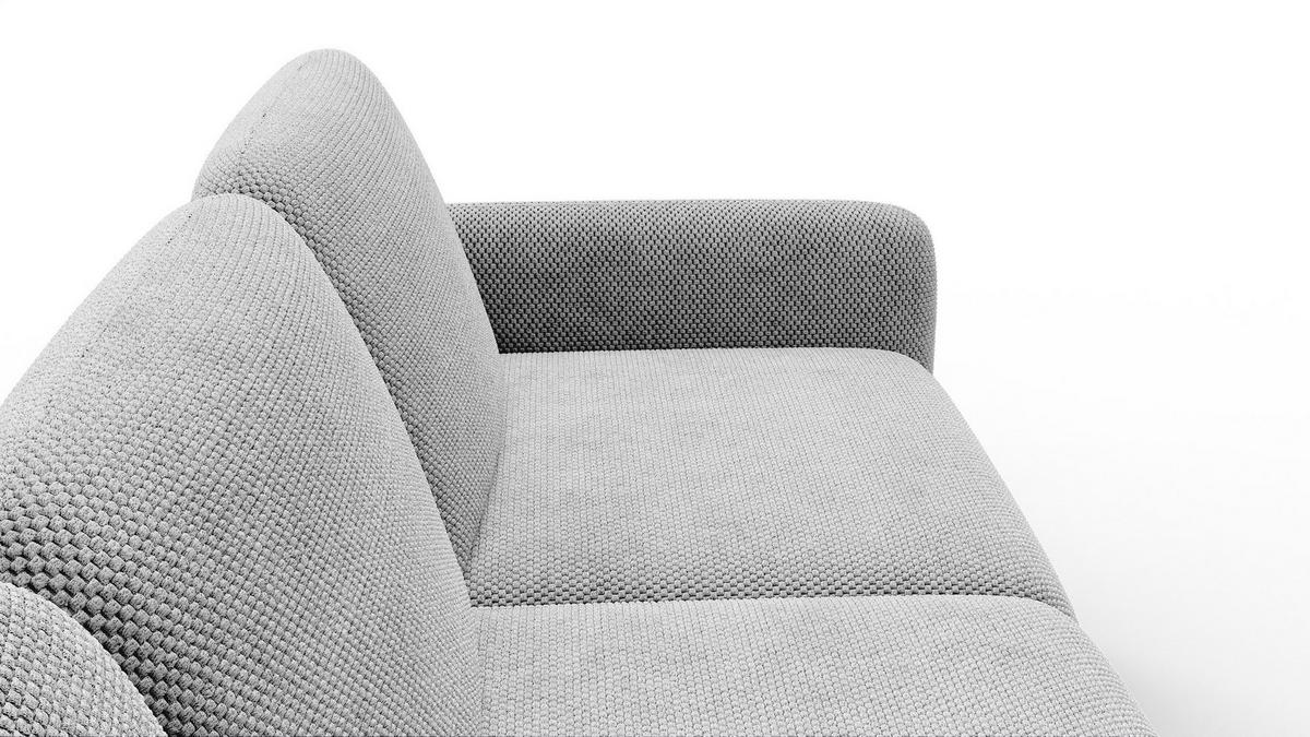 ECKSOFA FEBE 5-Sitzer links, hellgrau - Hellgrau/Schwarz, Holz/Textil (271/190cm) - Wozimo