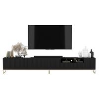 TV-LOWBOARD 2-er Set Elpis2 Schwarz Matt mit Metallrahmen 150 cm - Goldfarben/Schwarz, Holzwerkstoff/Metall (300/51.5/36.5cm) - Meble Lindner