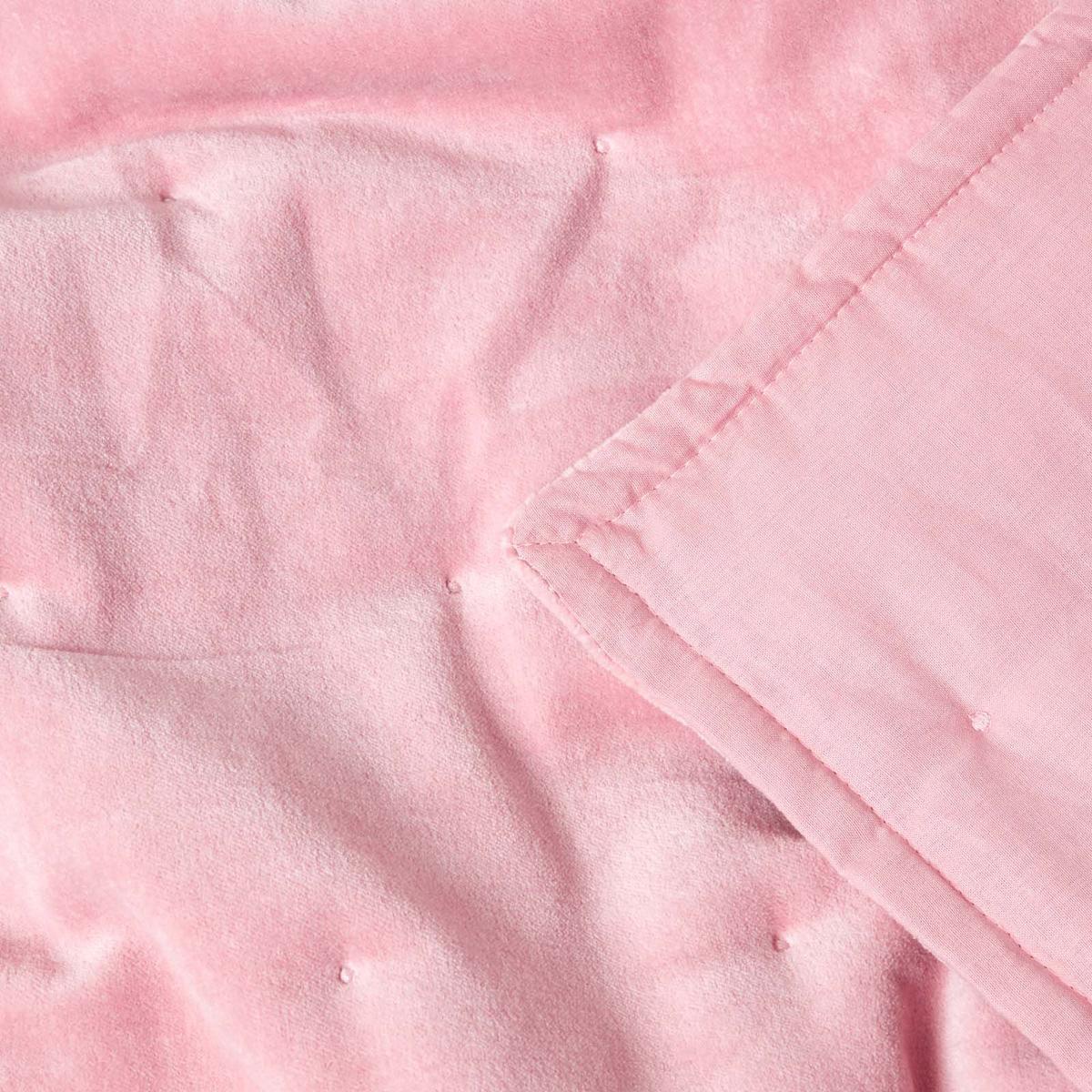 SAMT-KUSCHELDECKE 120/150 cm, Baumwolle wattiert - Rosa, Textil (125/150cm) - Homescapes