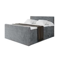 BOXSPRINGBETT mit Matratze H3|H4 und Lattenrost - TOLO-Z KING-v1 120x200 Cord - Dunkelgrau - Dunkelgrau, Holzwerkstoff (120/200cm)