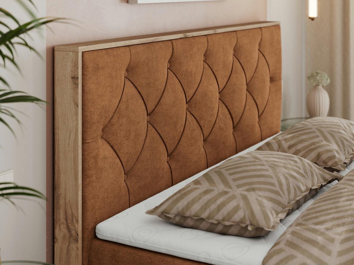 BOXBETT VENETO 200/200 Orange Struktur - H3 - Orange, Holz/Textil (200/200cm) - MKS
