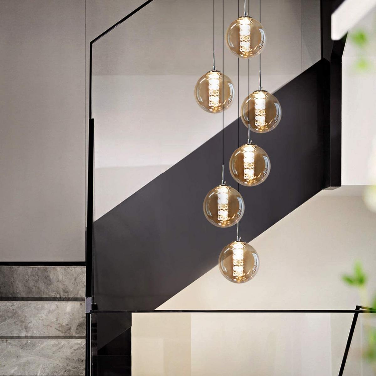 LED-HÄNGELEUCHTE Brilvind 30/30/150 cm - Bernsteinfarben, Glas (30/30/150cm) - ZMH