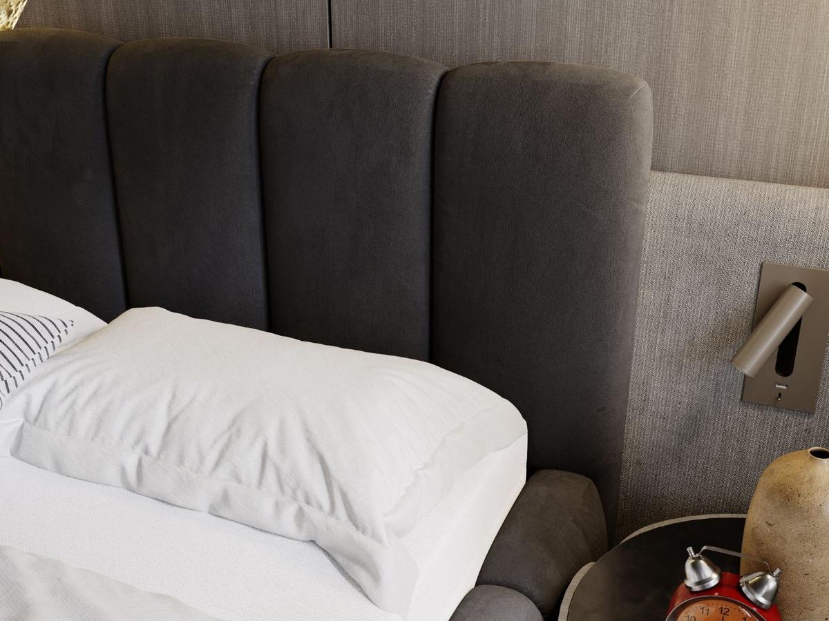 POLSTERBETT Cloud 160x200 Anthracite - Schwarz, Textil (160/200cm) - Graingold