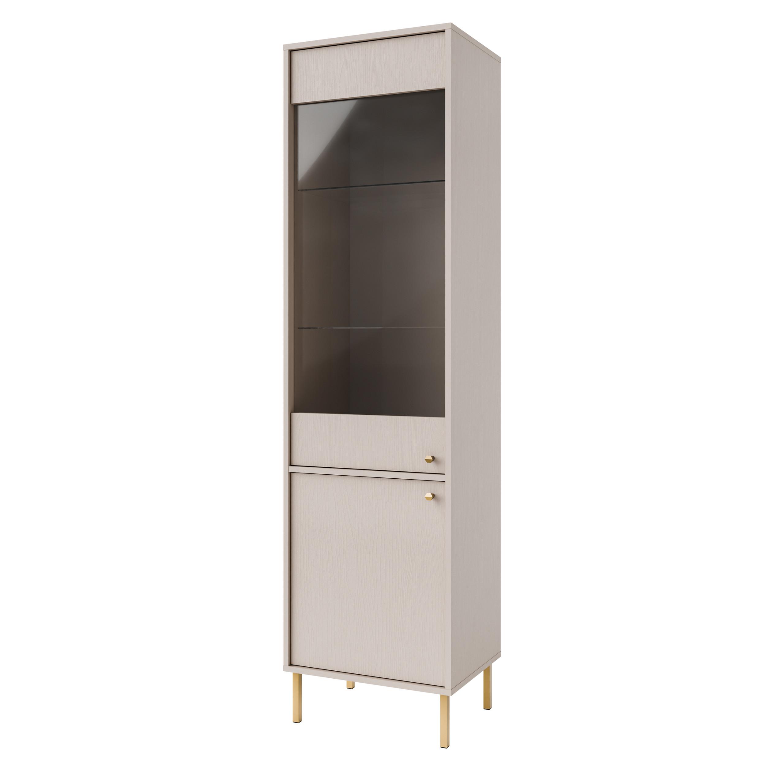 VITRINE in Beige - Beige, Holzwerkstoff (51.8/195/40.8cm) - MASSENO