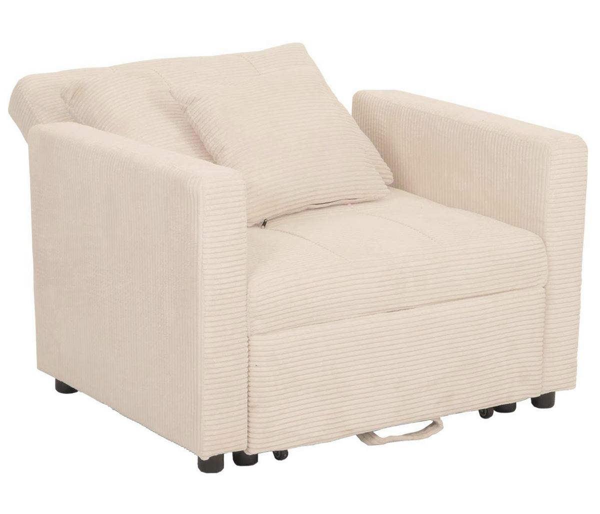 SCHLAFSESSEL Cremeweiß - Weiß, Textil (100/86/88cm) - MCW