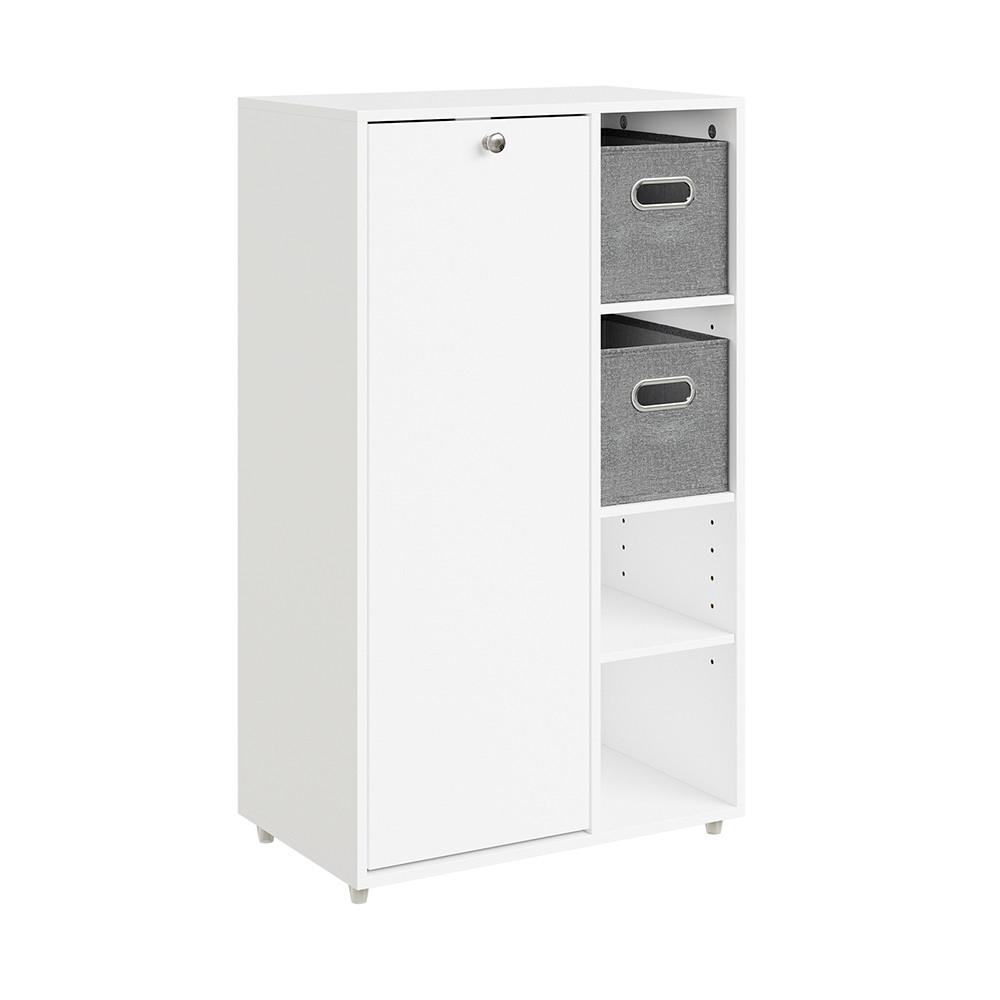 HOCHSCHRANK mit offenen Fächern und Tür BZR218-W - Ahornfarben, Fell (50/85/30cm) - SoBuy