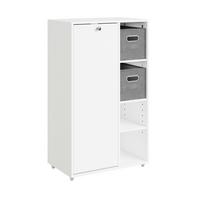 HOCHSCHRANK mit offenen Fächern und Tür BZR218-W - Ahornfarben, Fell (50/85/30cm) - SoBuy