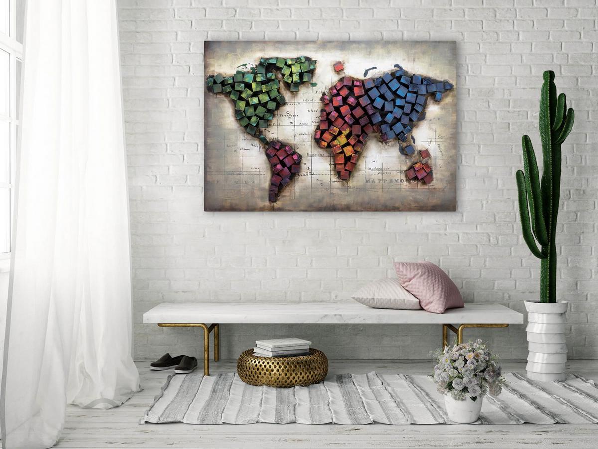 HOLZBILD Bunt 100/70 cm - Multicolor, Holz (6.4/70cm) - KUNSTLOFT