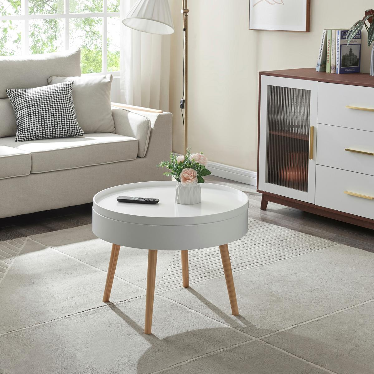 COUCHTISCH Bongard 60/60/45 - Weiß/Braun, Holz/Holzwerkstoff (60/60/45cm) - [en.casa]