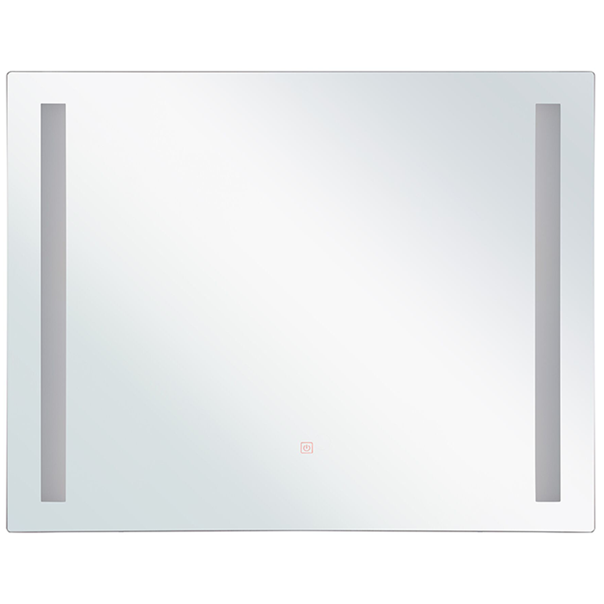 BADSPIEGEL mit LED-Beleuchtung rechteckig 60/70 cm Lirac - Silberfarben, Glas (70/60/4cm) - Beliani