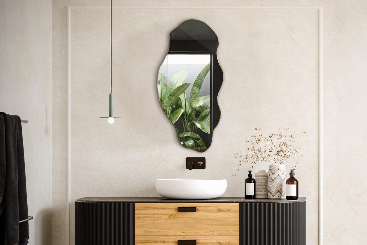 SPIEGEL 50x100 cm asymmetrisch - Transparent, Glas (50/100/0.4cm) - Wallfluent