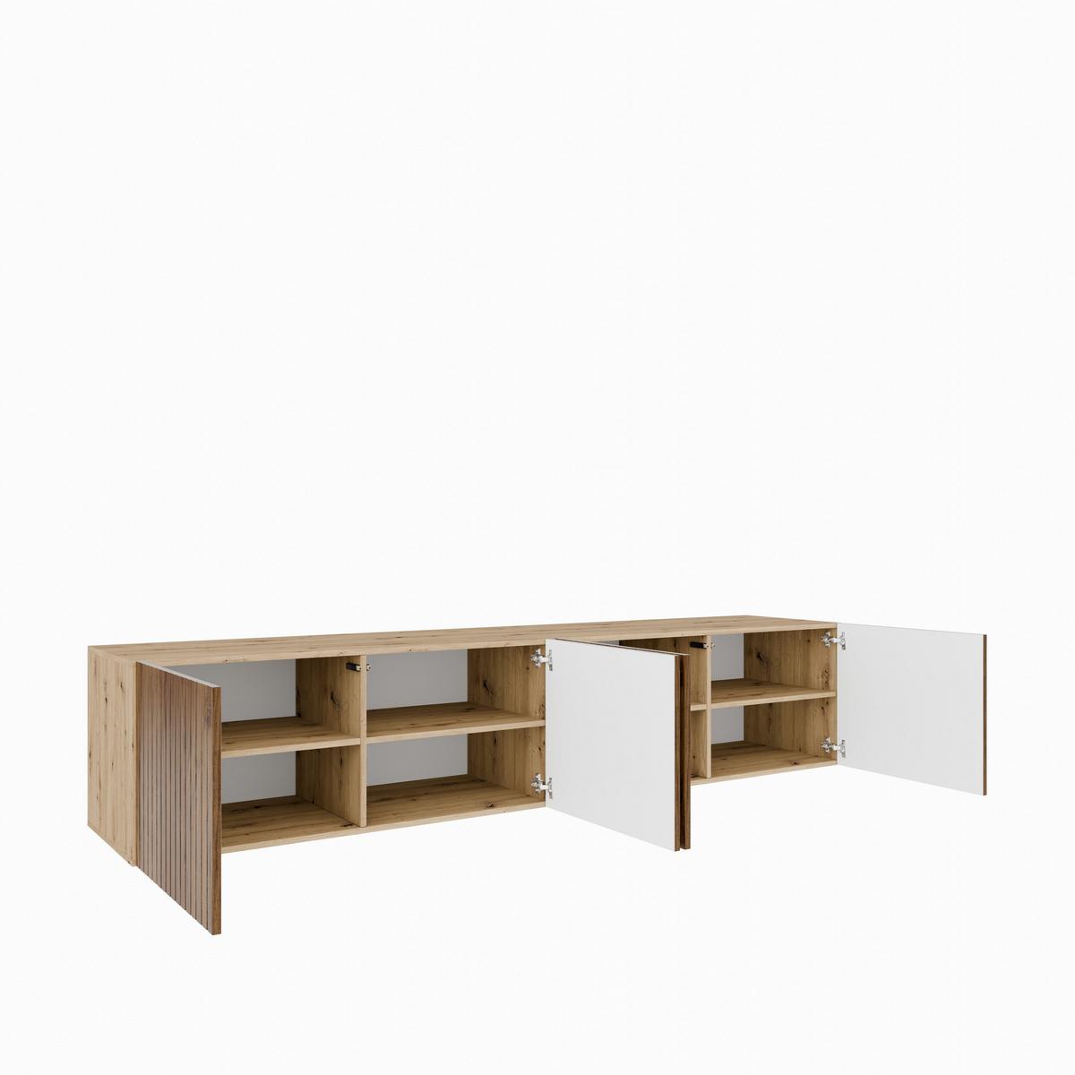 LOWBOARD LIVO 200/41/40 cm, Hängender TV-Schrank Eiche Artisan / Eichefarben - Eichefarben/Braun, Holzwerkstoff (200/41/40cm) - MASSENO