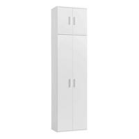 MEHRZWECKSCHRANK Der Extralange - Silberfarben/Weiß, Holzwerkstoff (60/230/34cm) - Mokebo
