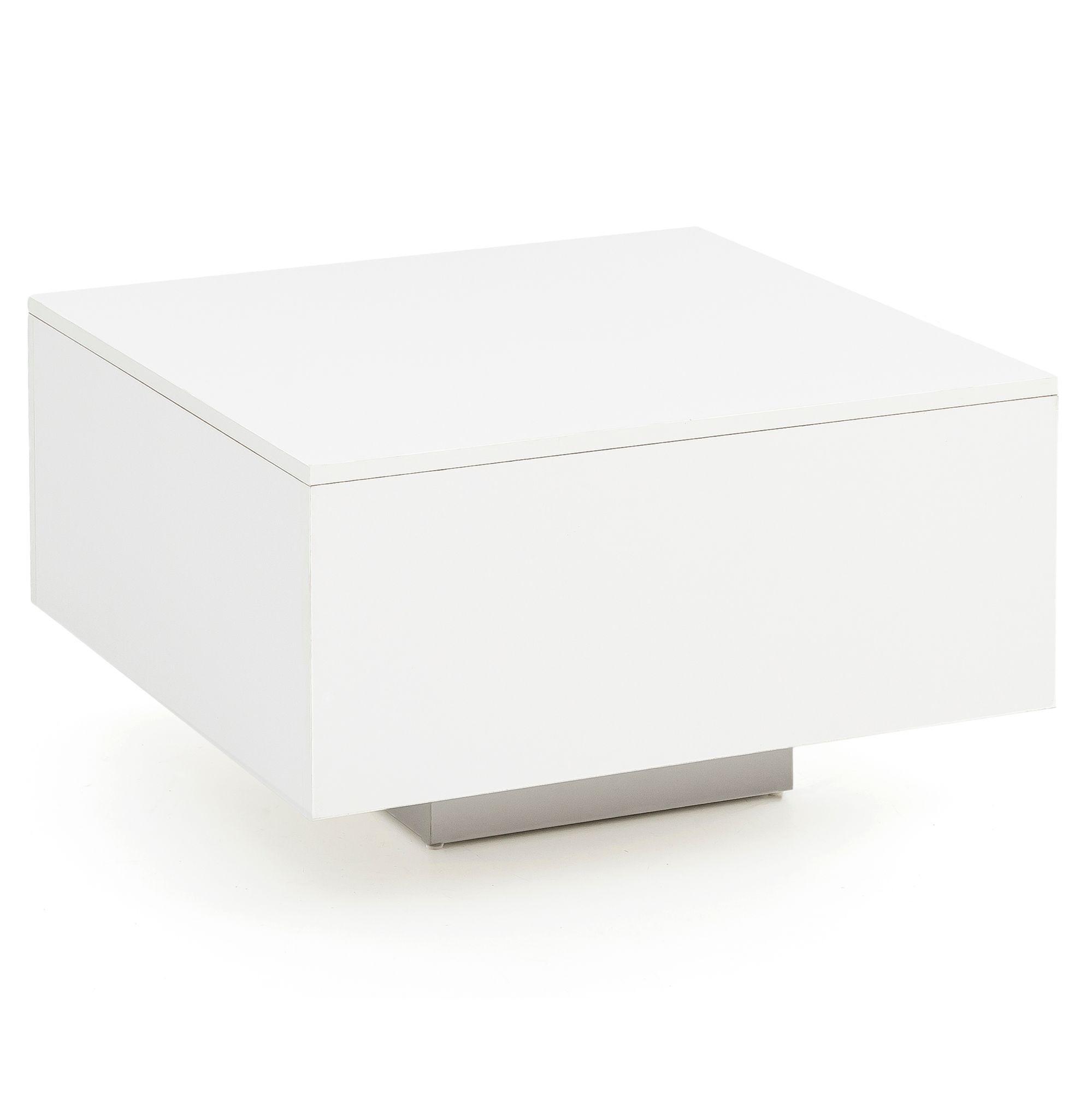 COUCHTISCH Quadratisch in Weiß, Modernes Design, 60x60x35.5 cm, Material Spanplatte - Weiß, Holzwerkstoff (60/60/35cm) - KADIMA DESIGN