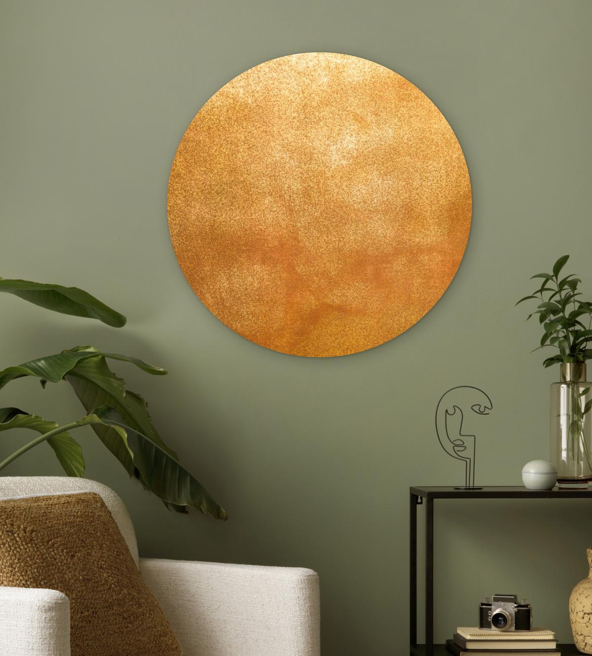 WANDBILD Eisen - Rost - Gold - Metall - Luxus Wanddeko Schlafzimmer 60x60 cm - Goldfarben, Kunststoff (60/60cm) - MuchoWow
