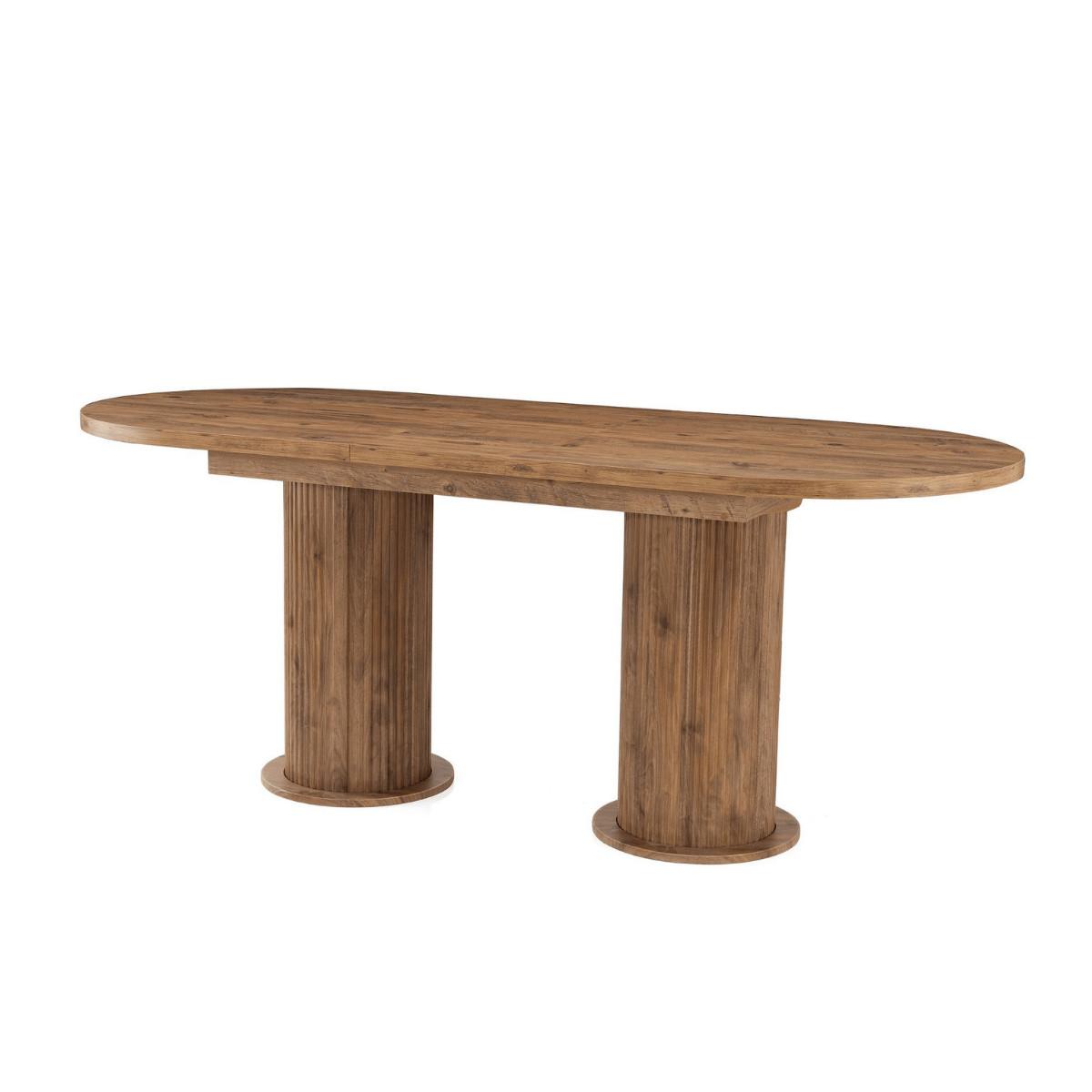 ESSTISCH ausziehbar von 180 bis 216 cm in Nussbaum-Dekor 180/90/77 cm - Nussbaumfarben, Holzwerkstoff (95/90/77cm) - Calicosy