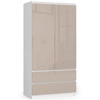 KLEIDERSCHRANK Weiß, Cappuccino Glanz 180/90/51 - Weiß, Holzwerkstoff (90/180/51cm) - RAUMHIRSCH FURNITURE