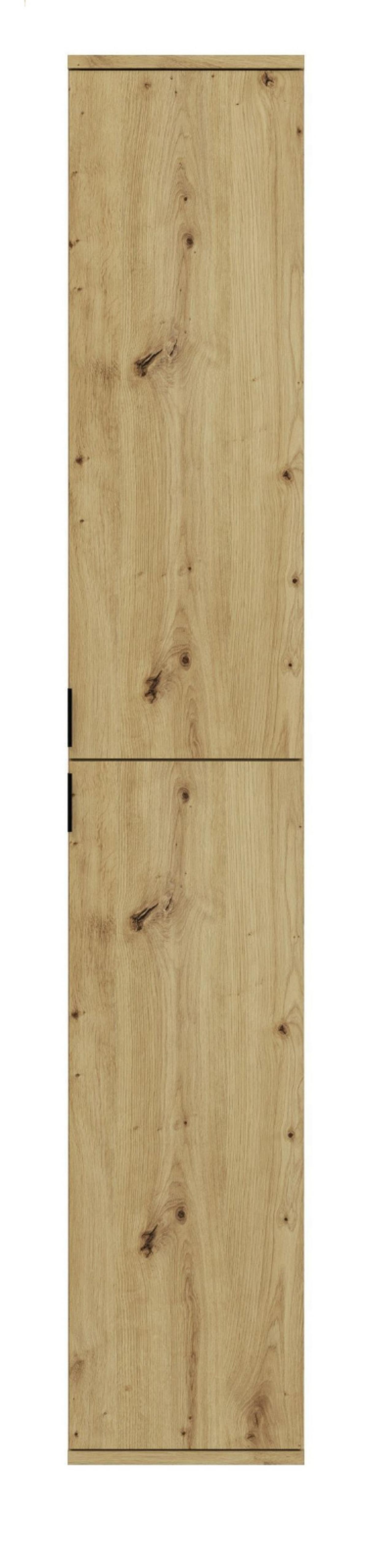 SCHUHSCHRANK Eiche 30 x 193 cm, schmaler Flurschrank mit flexibler Inneneinteilung - Schwarz/Eiche Artisan, Holzwerkstoff/Kunststoff (30/193/34cm) - Inn.Furn