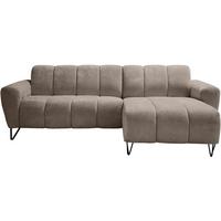 ECKSOFA Volare Mini ohne Schlaffunktion braun rechts, Vega-Stoff - Schwarz/Braun, Textil/Metall (256/165cm) - Beautysofa