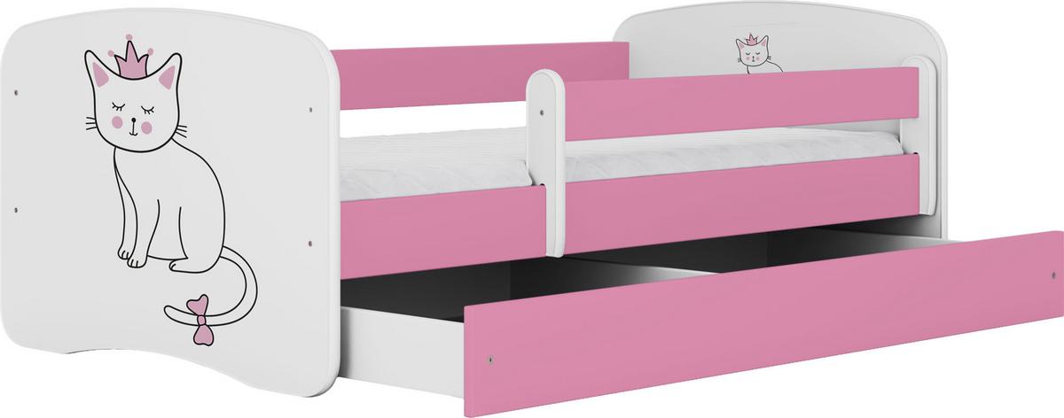 KINDERBETT Emily mit Schublade und Matratze, Rosa 80x180 cm - Altrosa, Holzwerkstoff (180/80cm) - WFL GROUP