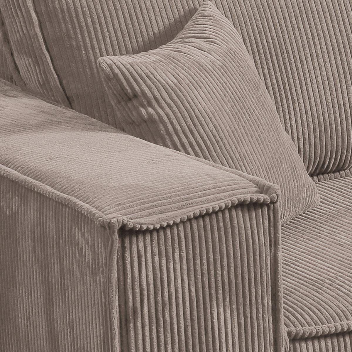 SOFA Isaac 4 Sitzplätze Taupe - Taupe, Holzwerkstoff (255/85/105cm) - Petits-meubles