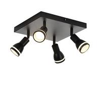 DECKENSTRAHLER Oldenburg 4-flammig 20/20/15.7 cm - Schwarz, Metall (20/20/15.7cm) - Nettlife