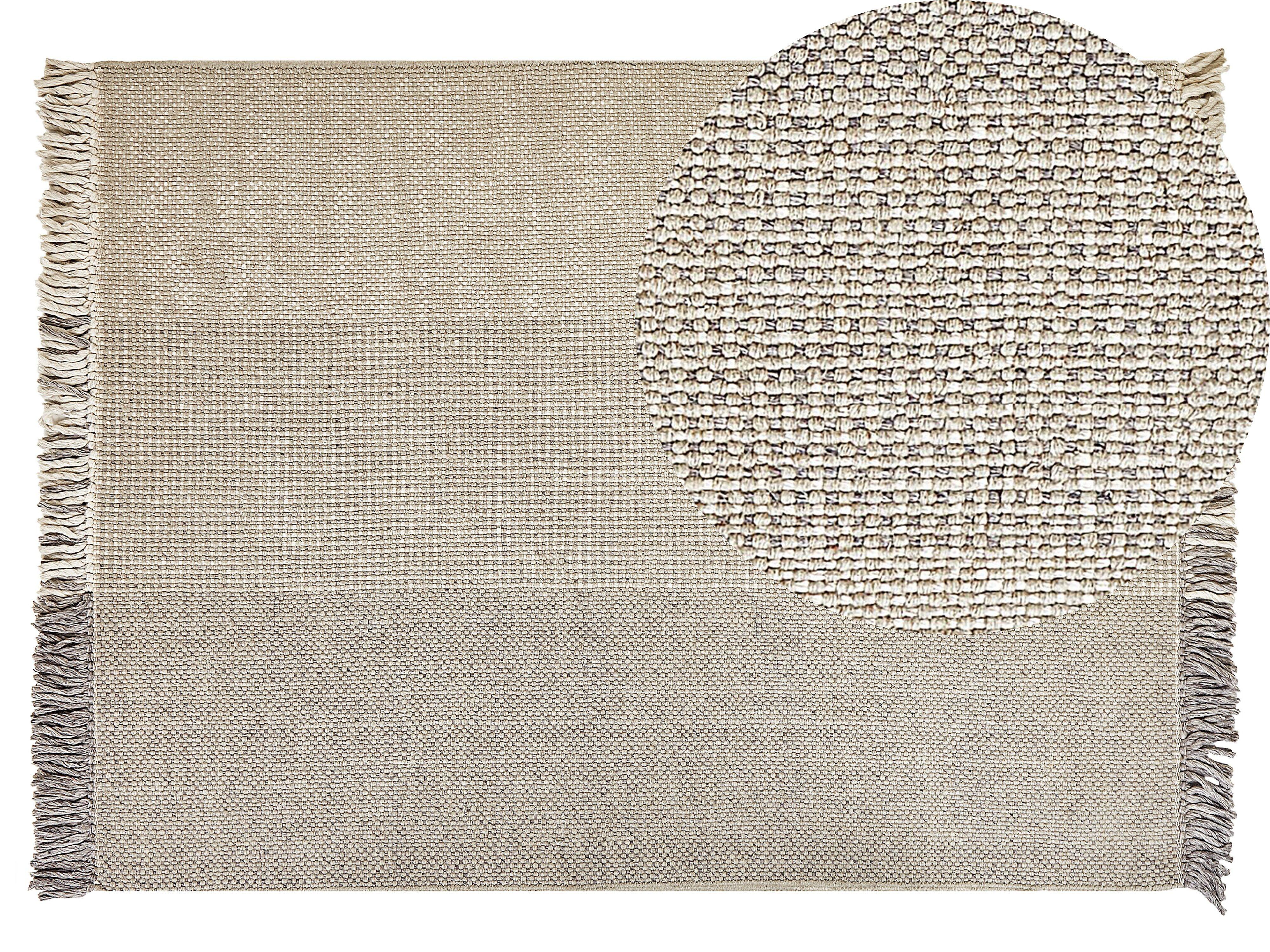 TEPPICH geflochten Tekeler 200/140 cm - Grau, Textil (140/200cm) - Beliani