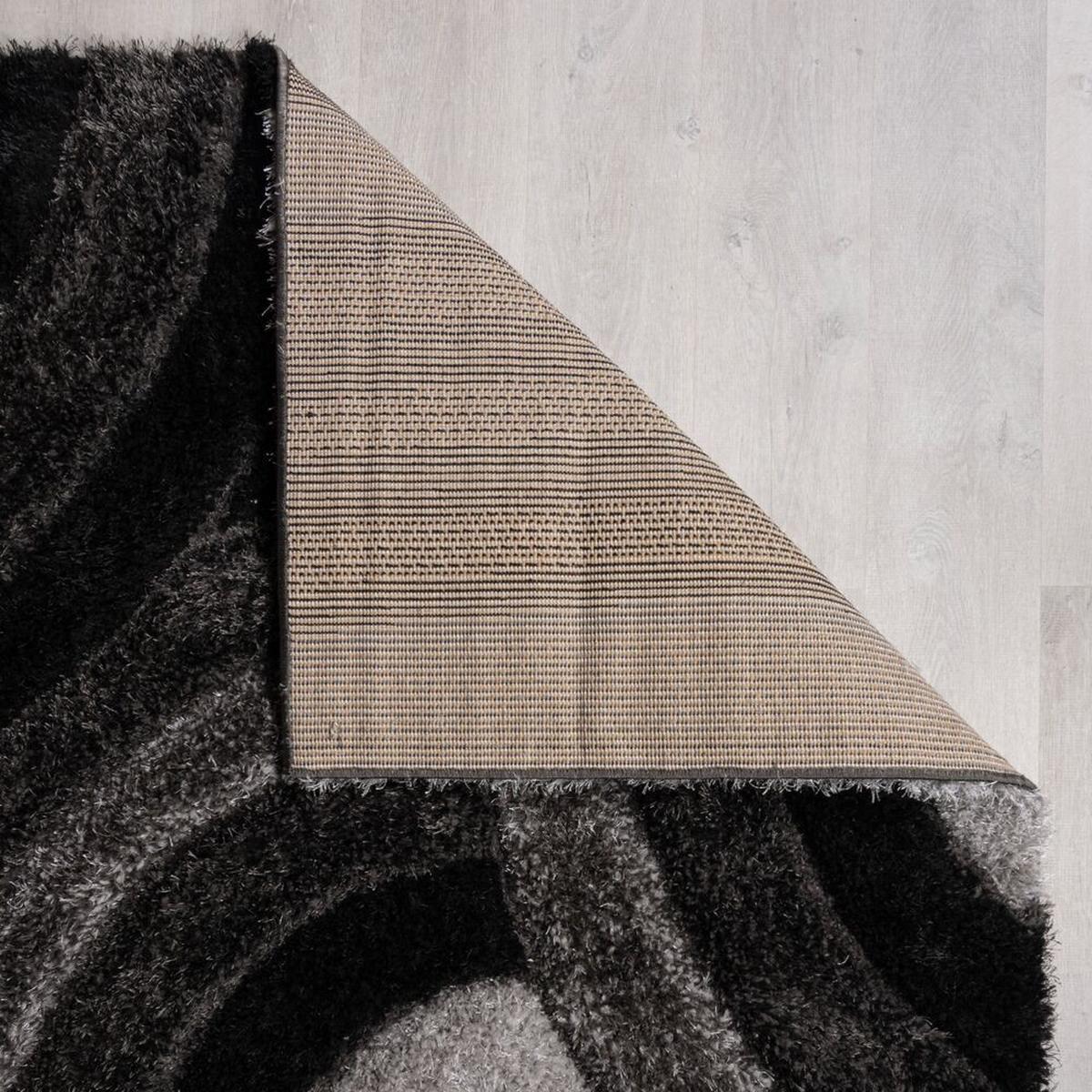 TEPPICH NADD, abstrakt, Grau-Schwarz, 80 x 150 cm - Grau, Textil (150/80cm) - KADIMA DESIGN