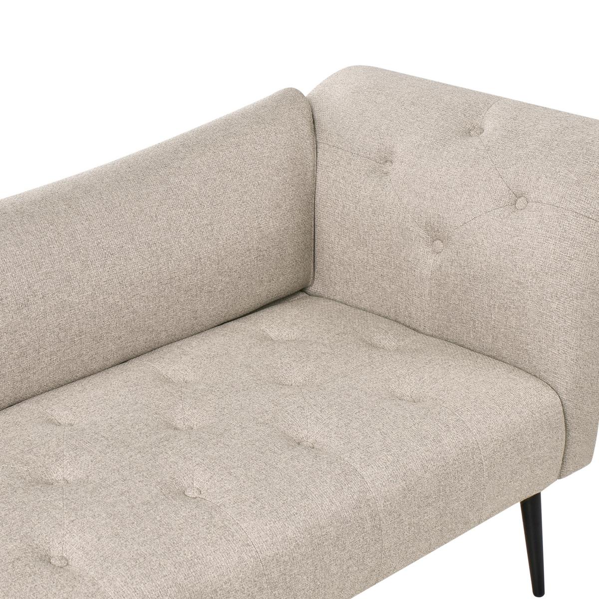 CHAISELONGUE Stoff Hellbraun Nantilly - Hellbraun/Schwarz, Textil (175/76/69cm) - Beliani