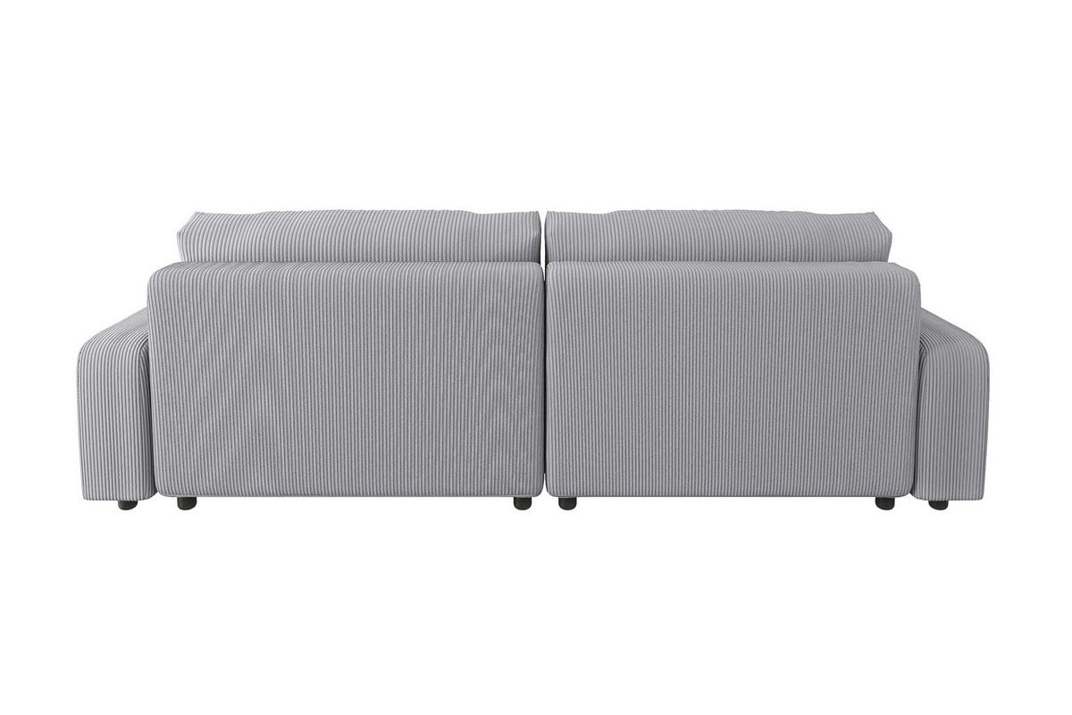 ECKSOFA Emma Hellgrau Cord - Ottomane links - Hellgrau, Textil (234/170cm) - S-Style Möbel