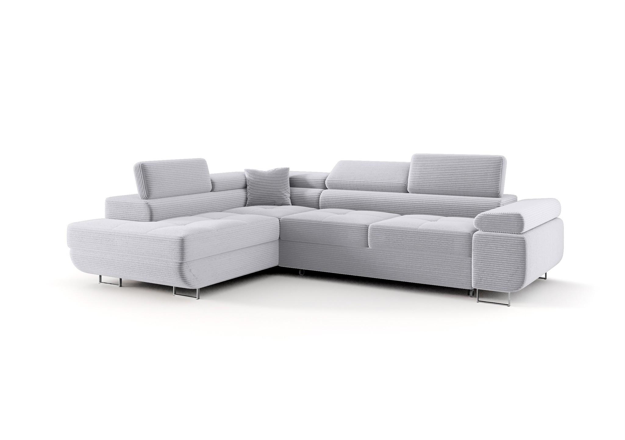 ECKSOFA Monaro Mit Schlaffunktion - Hellgrau, Holzwerkstoff/Textil (202/275cm) - Fun Möbel