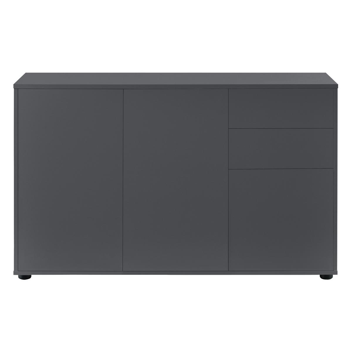 SIDEBOARD Paarl 3-türig - Dunkelgrau, Holzwerkstoff (117/74/36cm) - [en.casa]