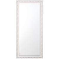WANDSPIEGEL weiß/silber rechteckig 50/130 cm Mauleon - Silberfarben/Weiß, Kunststoff (50/130/3cm) - Beliani