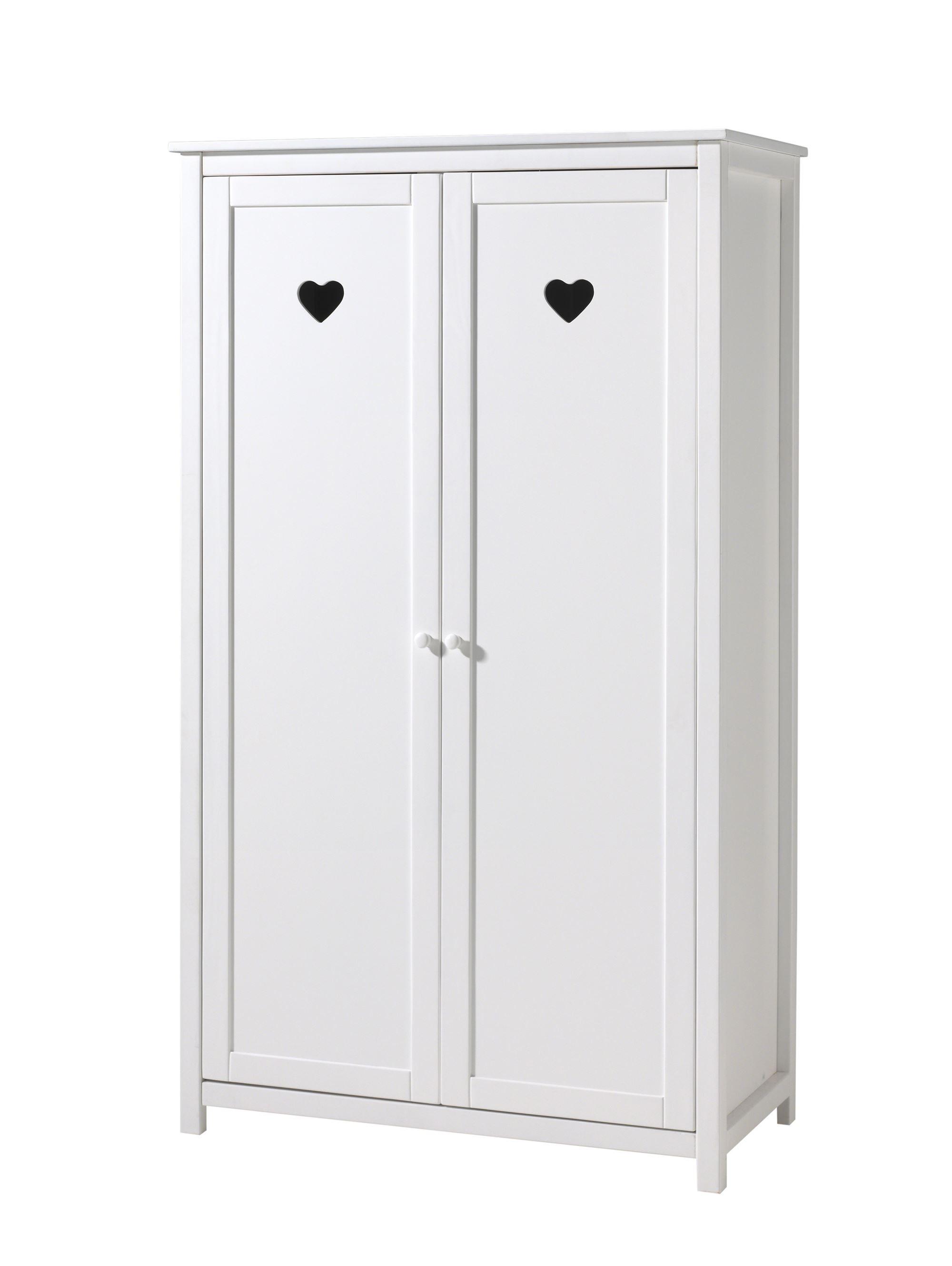 KINDERZIMMERSCHRANK Kamila 110x57x191 mit 2 Türen MDF+Massivholz Weiß - Weiß, Holzwerkstoff (110/191/57cm) - 58aufmkessel