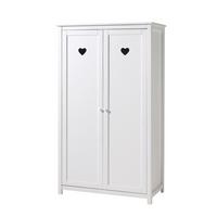 KINDERZIMMERSCHRANK Kamila 110x57x191 mit 2 Türen MDF+Massivholz Weiß - Weiß, Holzwerkstoff (110/191/57cm) - 58aufmkessel