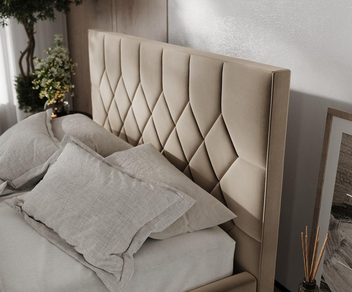 POLSTERBETT Brisa 180/200 cm Taupe im Paros Stoff - Taupe/Schwarz, Holz/Holzwerkstoff (180/200cm) - AltaBeds